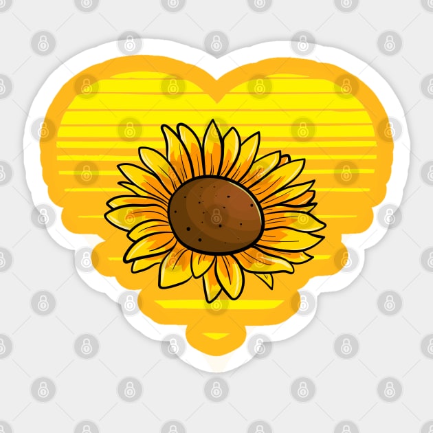 Sunflower lover, sunset heart. Farmers and nature lovers gift Sticker by alcoshirts